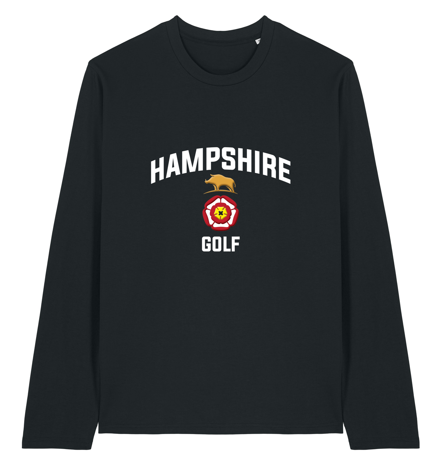 Black Printed Long Sleeve T Shirt Front